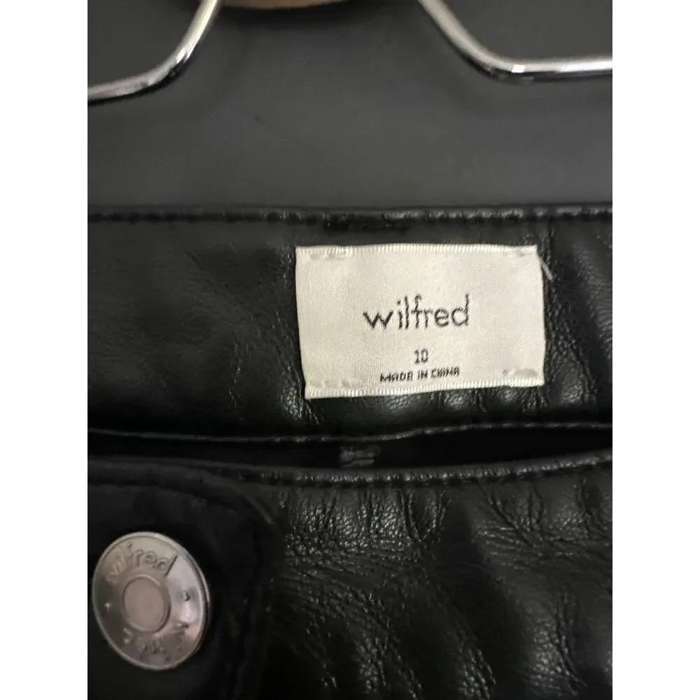 Aritzia Wilfred The Melina Black Vegan Leather Straight Leg Pant Size 10 - Picture 6 of 12